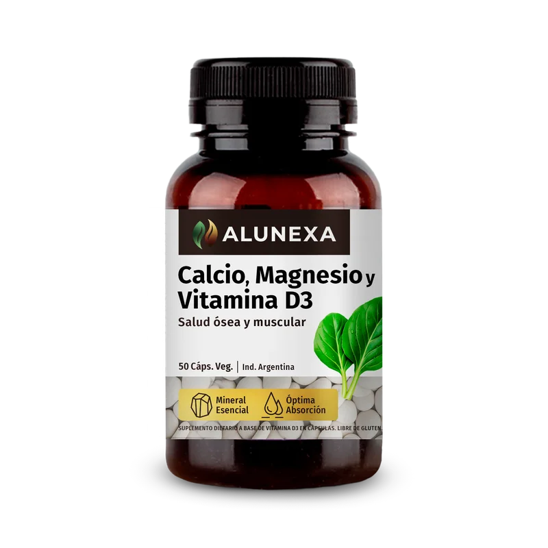 Calcio, Magnesio y Vitamina D3 Alunexa