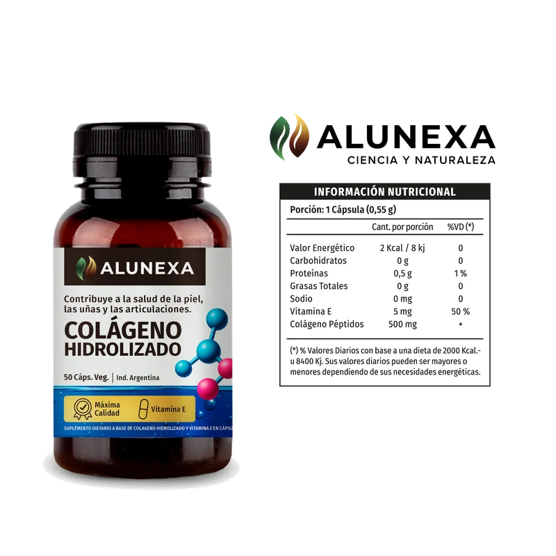 Tabla nutricional Colágeno Hidrolizado Alunexa