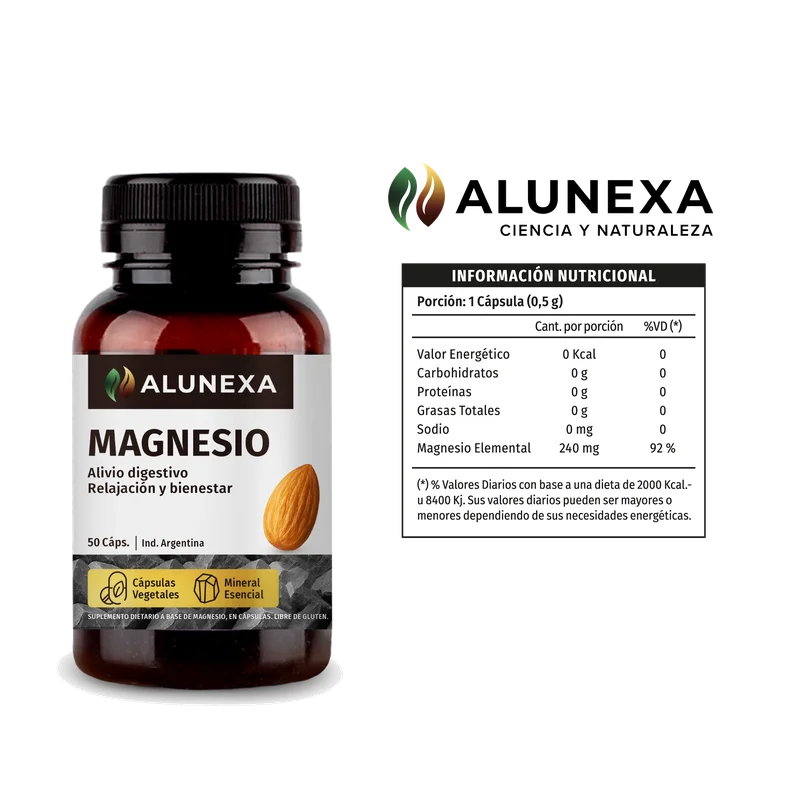 Tabla nutricional Magnesio Alunexa