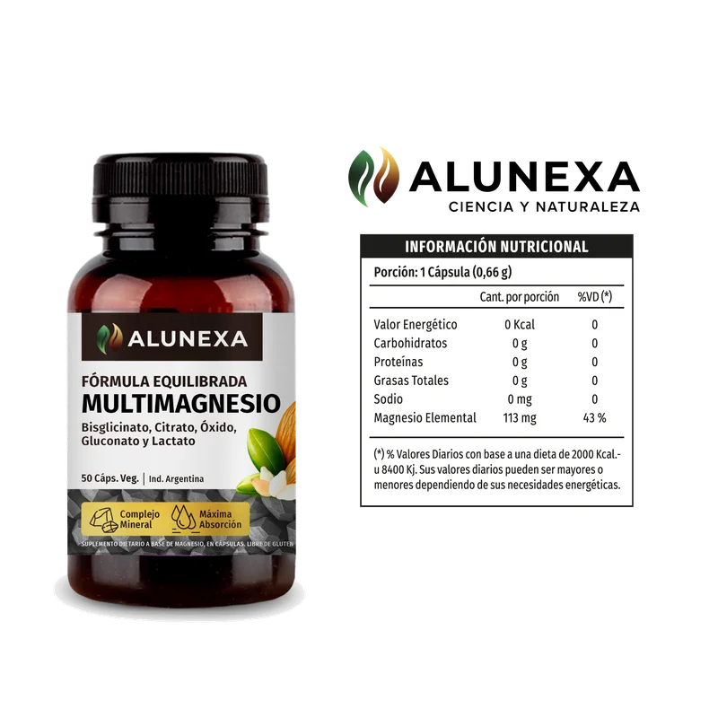 Tabla nutricional Multimagnesio Alunexa